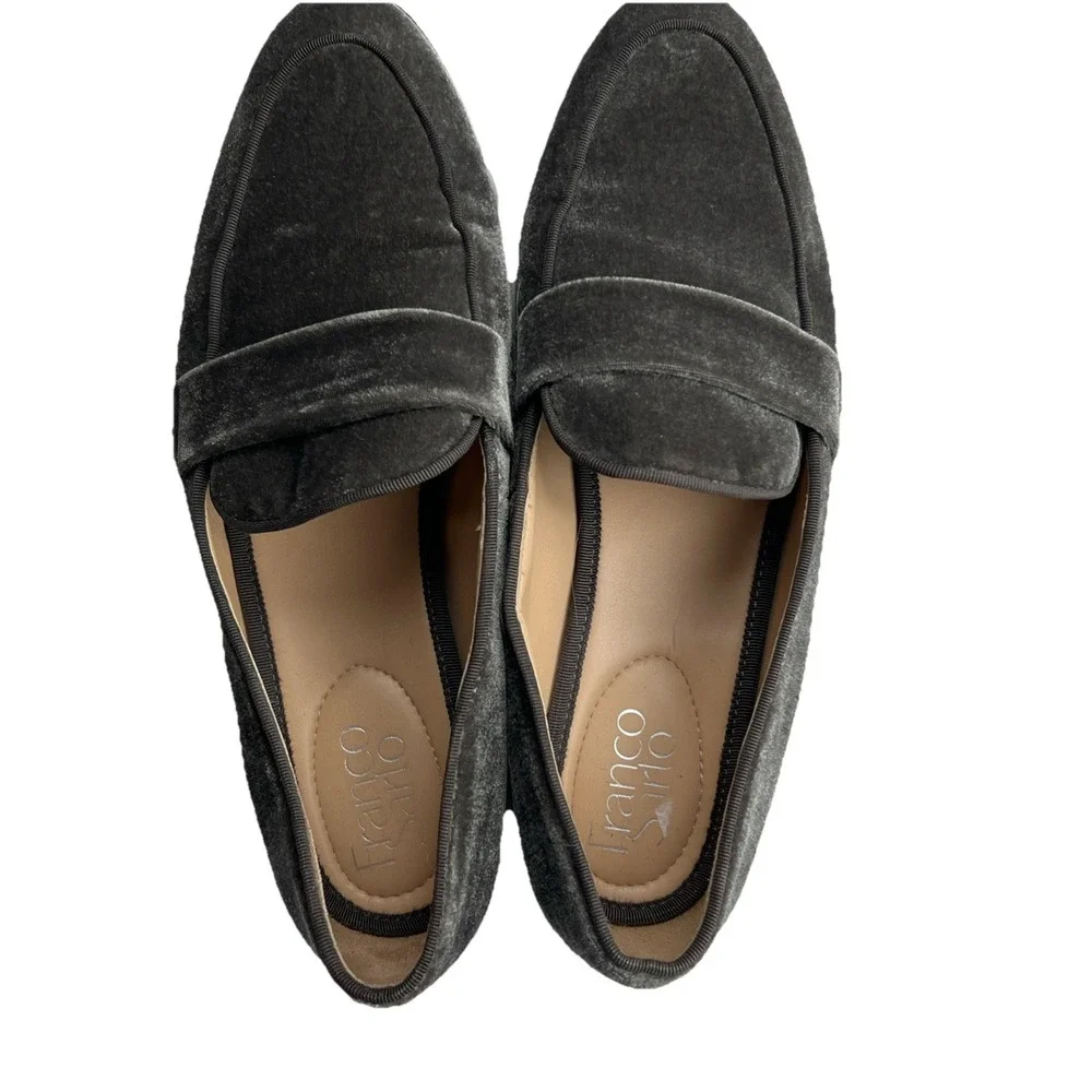 Franco Sarto L-Hudley Women's Velvet Slip On Loafers Shoes Size 9M Dark Gray‎